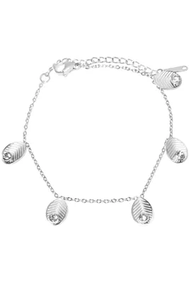 Bracelet breloque feuille Argent