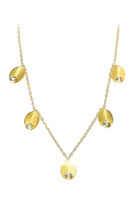 Collier breloque feuille Or