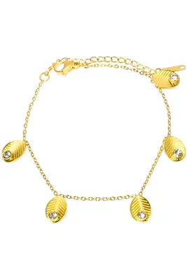Bracelet breloque feuille Or