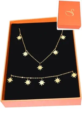 Coffret cadeaux parure bijoux étoile Or