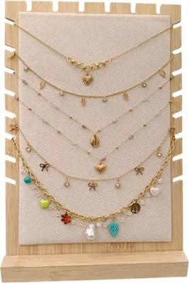 Collier en lot avec présentoir Or