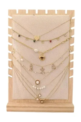 Collier en lot avec présentoir Or