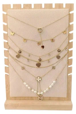Collier en lot avec présentoir Or