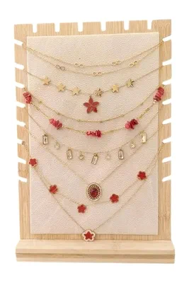 Collier en lot avec présentoir Or