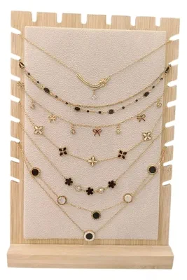 Collier en lot avec présentoir Or