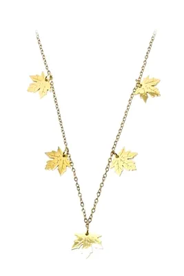 Collier breloque feuille Or