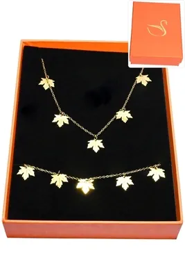 Coffret cadeaux feuille Or