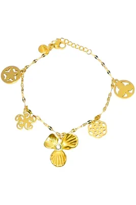 Bracelet breloque fleur Or