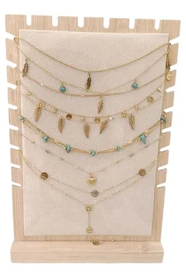 Collier en lot avec présentoir Or