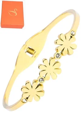 Coffret cadeaux jonc fleur Or