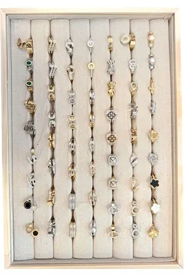 Bague en lot de 60 pcs avec présentoire Or