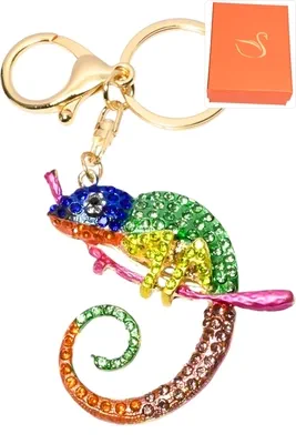 porte-cle caméléon Or