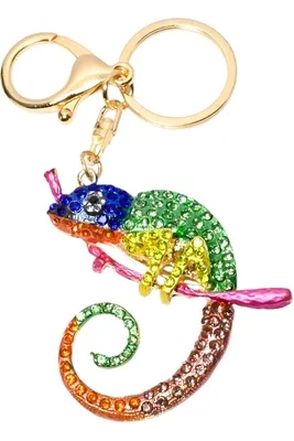 porte-cle caméléon Or