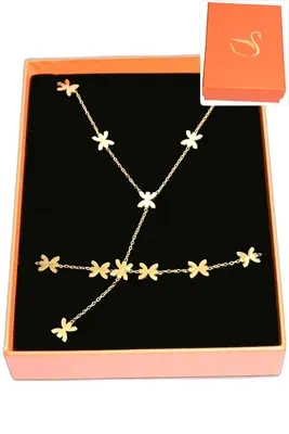 Coffret orange parure bijoux en Y yaz Or