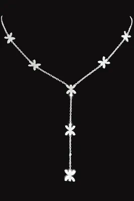 Collier en Y yaz Argent
