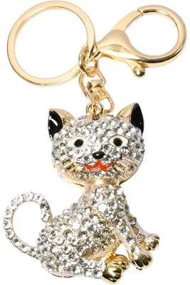 porte-cle chat Or