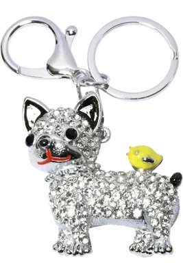 porte-cle chien Argent