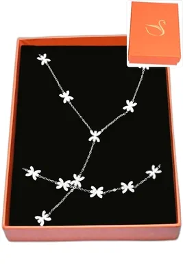 Coffret orange parure bijoux en Y yaz Argent