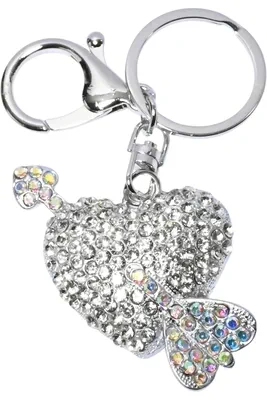 porte-cle coeur Argent
