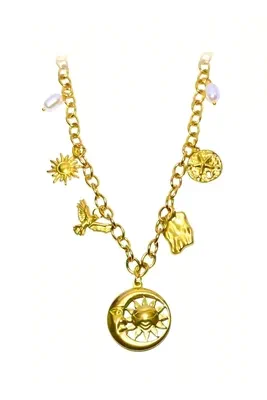 Collier breloque soleil Or 235405