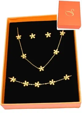 Coffret fleur parure bijoux collection aliex Or 301FDE