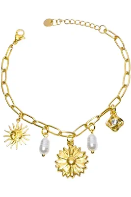 Bracelet breloque fleur Or 99B636