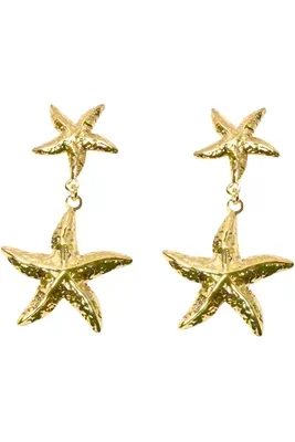 Boucle-d-oreille étoile de mer Or B4918C