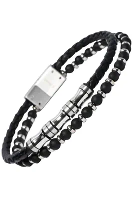 Bracelet homme cuir Argent CC2845