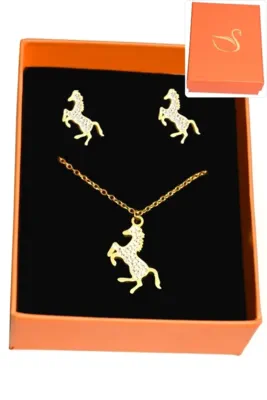 Coffret cheval parure bijoux collection hervé aliex Or