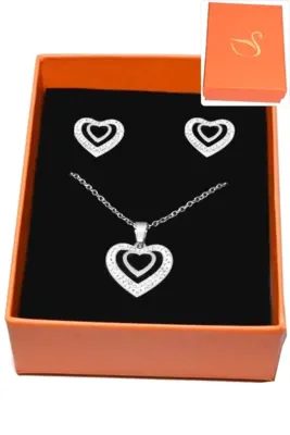 Coffret coeur parure bijoux collection hervé aliex Argent