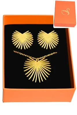 Coffret feuille parure bijoux collection hervé aliex Or