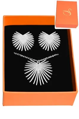 Coffret feuille parure bijoux collection hervé aliex Argent