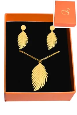 Coffret feuille parure bijoux collection hervé aliex Or