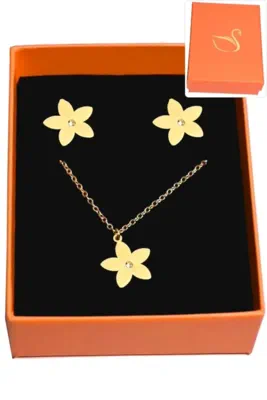 Coffret fleur parure bijoux collection hervé aliex Or