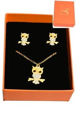 Coffret hibou parure bijoux collection hervé aliex Or
