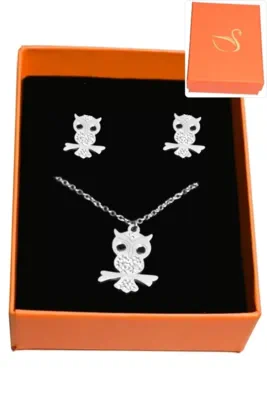Coffret hibou parure bijoux collection hervé aliex Argent