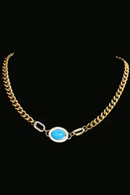Collier turquoise Or
