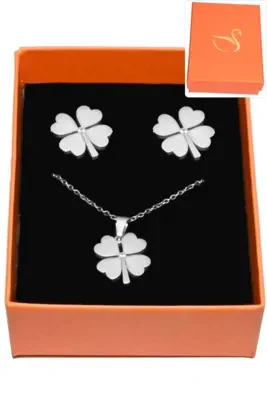 Coffret tréfle parure bijoux collection hervé aliex Argent