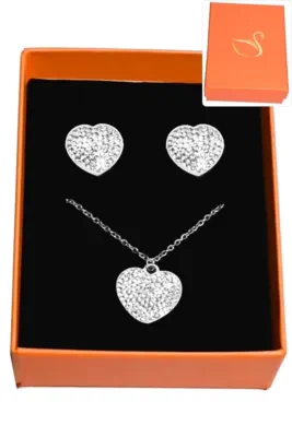 Coffret coeur parure bijoux collection hervé aliex Argent
