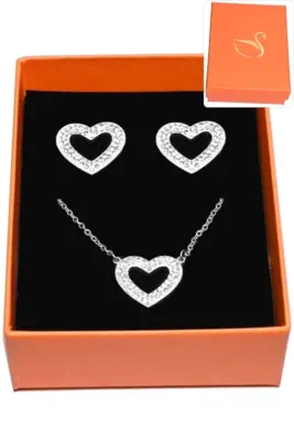 Coffret coeur parure bijoux collection hervé aliex Argent