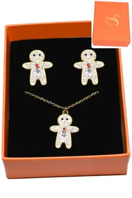 Coffret pain d'épice noël parure bijoux collection hervé aliex Or