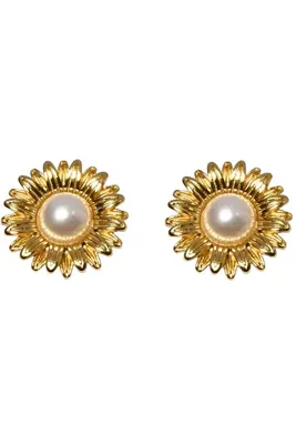 Boucle-d-oreille fleur Or