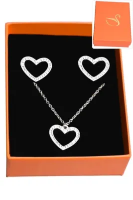 Coffret coeur parure bijoux collection hervé aliex Argent