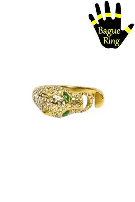 Bague taille réglable félin Or