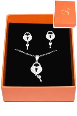 Coffret coeur parure bijoux collection hervé aliex Argent
