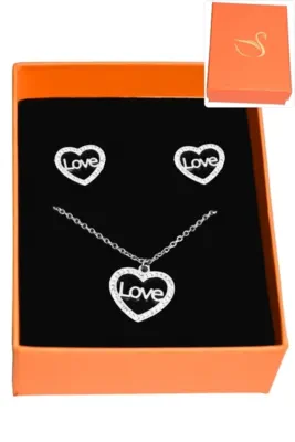 Coffret coeur parure bijoux collection hervé aliex Argent