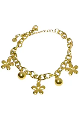 Bracelet fleur breloque Or