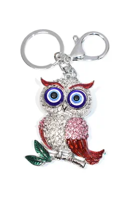 porte-cle hibou chouette Argent