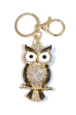 porte-cle hibou chouette Or