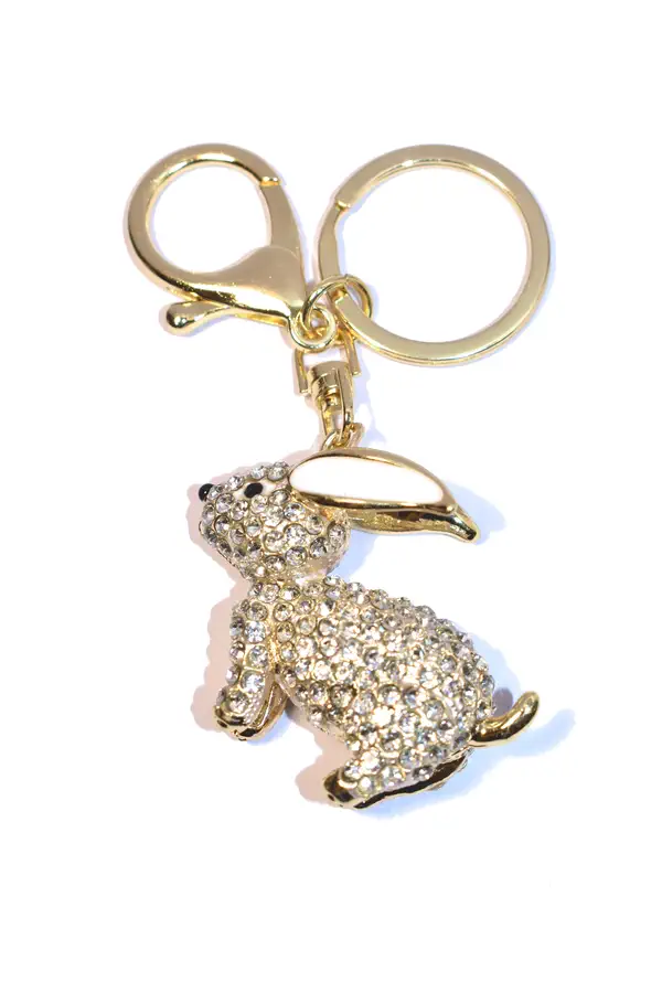 porte-cle lapin Or